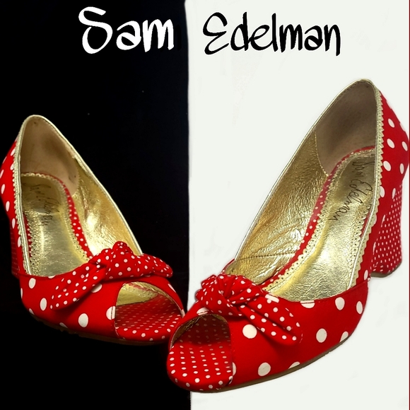 Sam Edelman Shoes - Canvas polka dot wedges